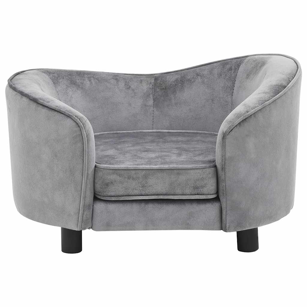 Sofa za pse siva 69 x 49 x 40 cm plišana
