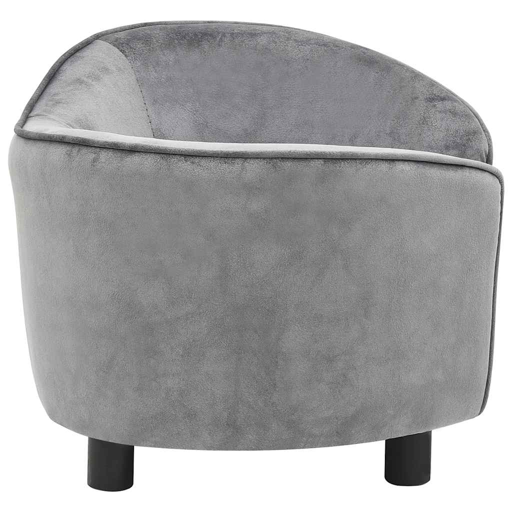 Sofa za pse siva 69 x 49 x 40 cm plišana