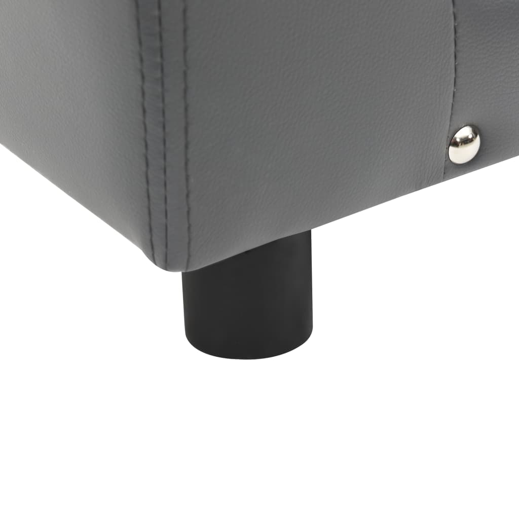 Sofa za pse siva 81 x 43 x 31 cm od pliša i umjetne kože