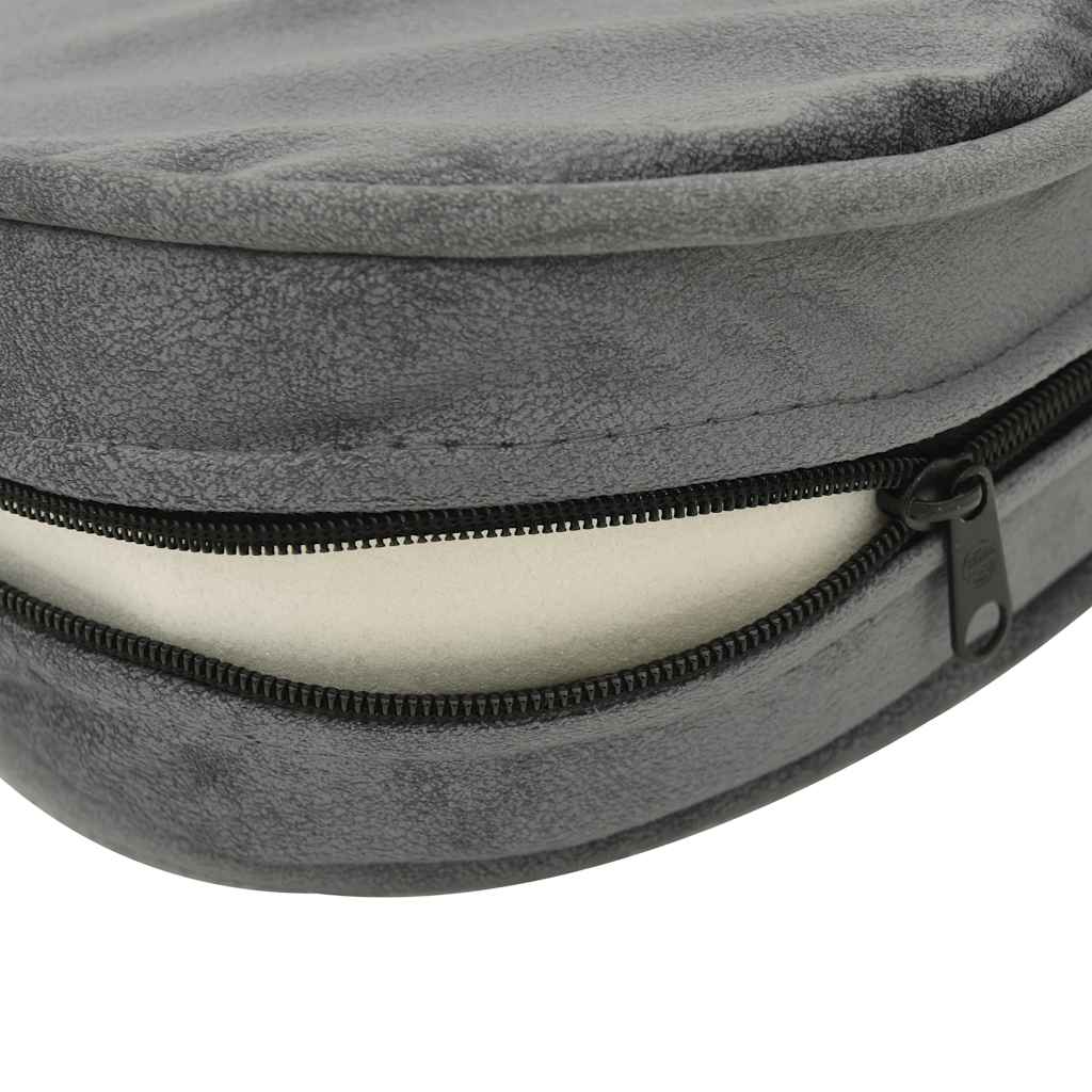 Sofa za pse siva 48 x 48 x 32 cm od pliša i umjetne kože