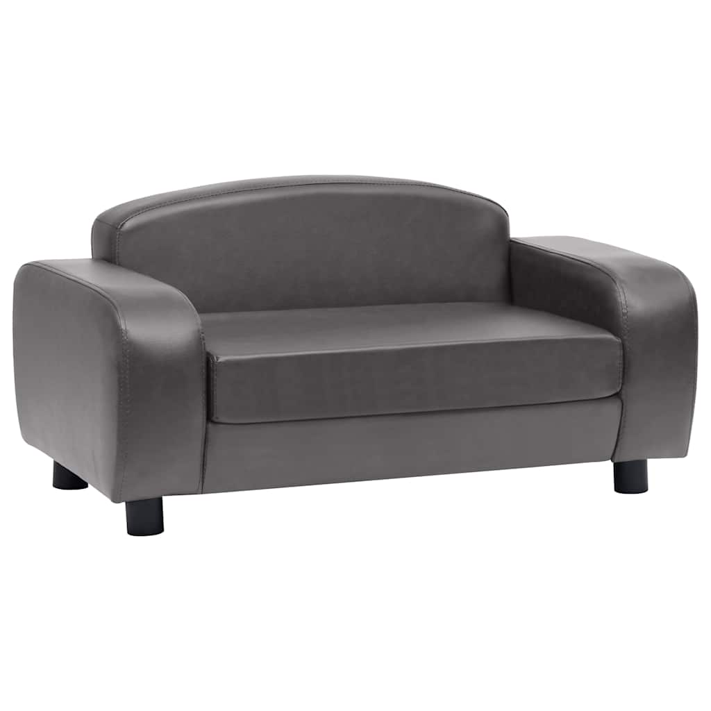 Sofa za pse siva 80 x 50 x 40 cm od umjetne kože