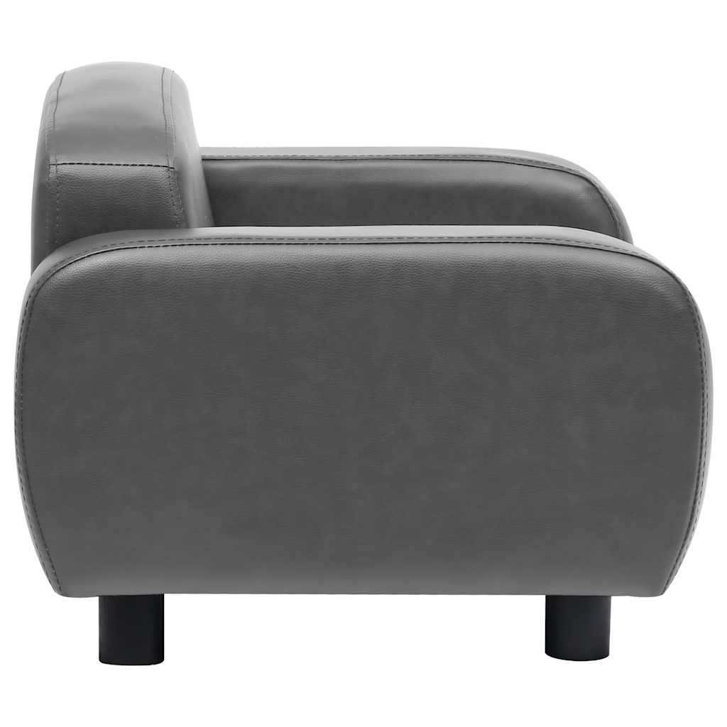 Sofa za pse siva 80 x 50 x 40 cm od umjetne kože