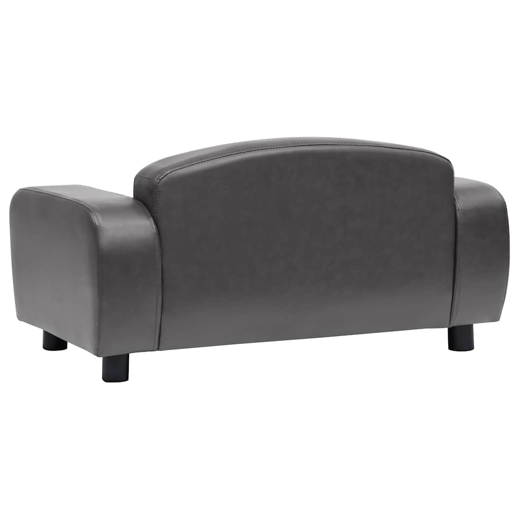 Sofa za pse siva 80 x 50 x 40 cm od umjetne kože