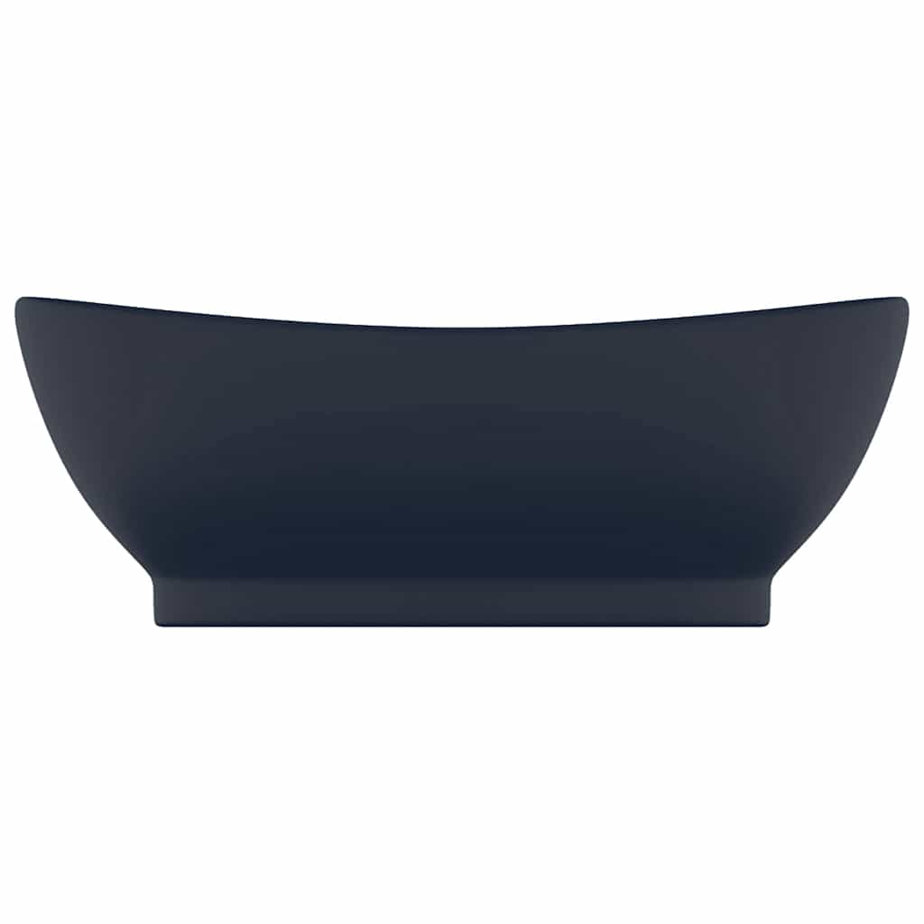 Luksuzni ovalni umivaonik mat tamnoplavi 58,5 x 39 cm keramički