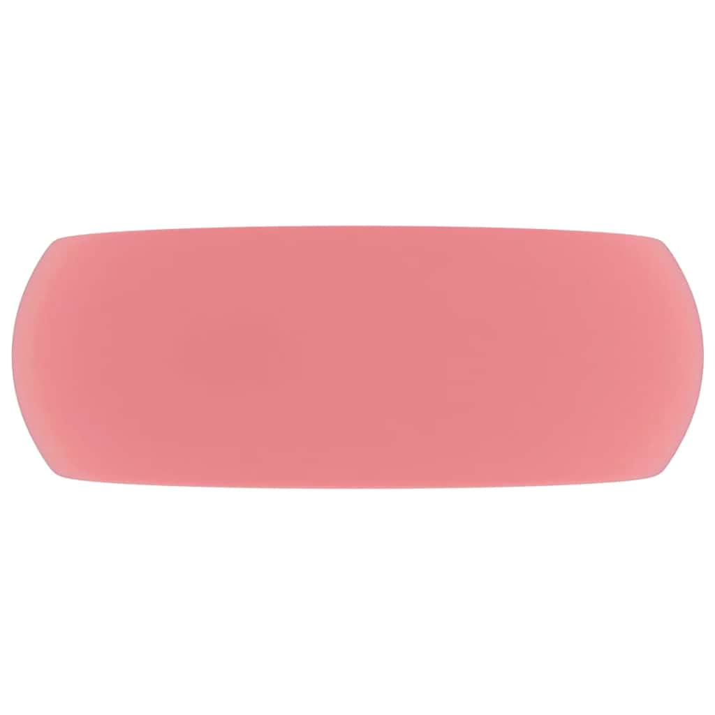 Luksuzni okrugli umivaonik mat ružičasti 40 x 15 cm keramički