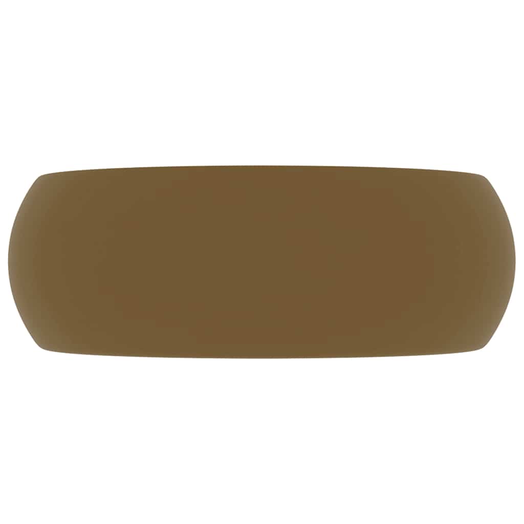 Luksuzni okrugli umivaonik mat krem 40 x 15 cm keramički