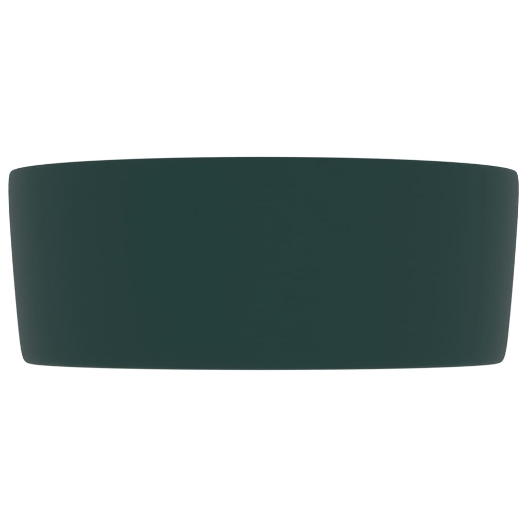 Luksuzni okrugli umivaonik mat tamnozeleni 40 x 15 cm keramički