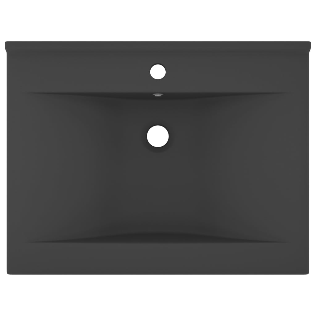 Luksuzni umivaonik mat tamnosivi 60 x 46 cm keramički