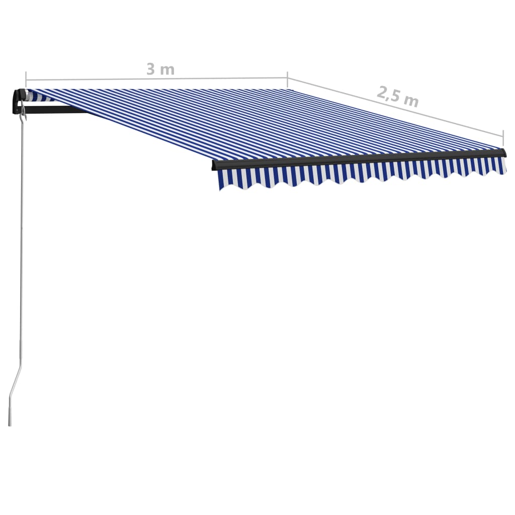 Tenda na ručno uvlačenje 300 x 250 cm plavo-bijela