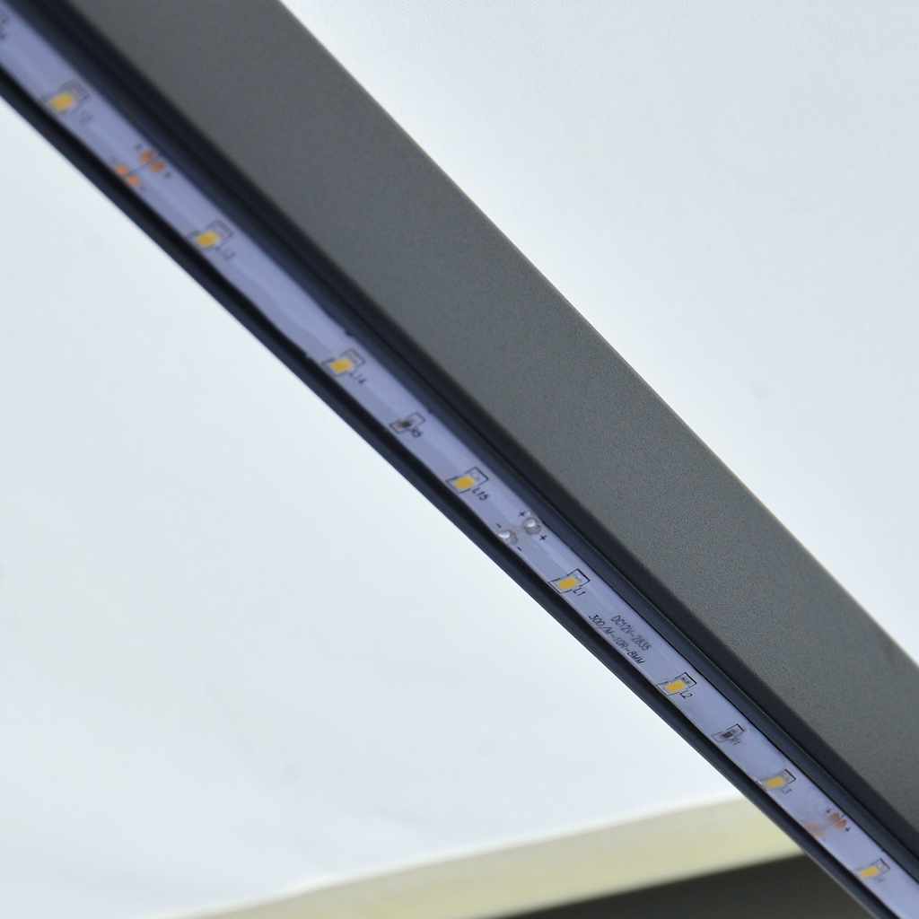 Tenda na ručno uvlačenje s LED svjetlima 300 x 250 cm krem