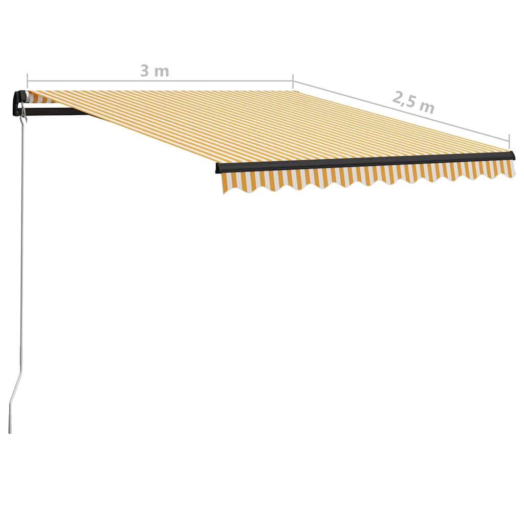 Tenda na ručno uvlačenje s LED svjetlima 300x250 cm žuto-bijela