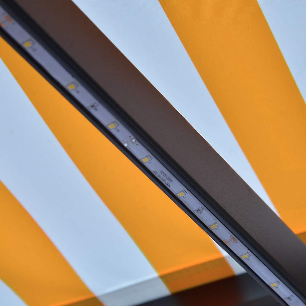 Tenda na ručno uvlačenje s LED svjetlima 300x250 cm žuto-bijela
