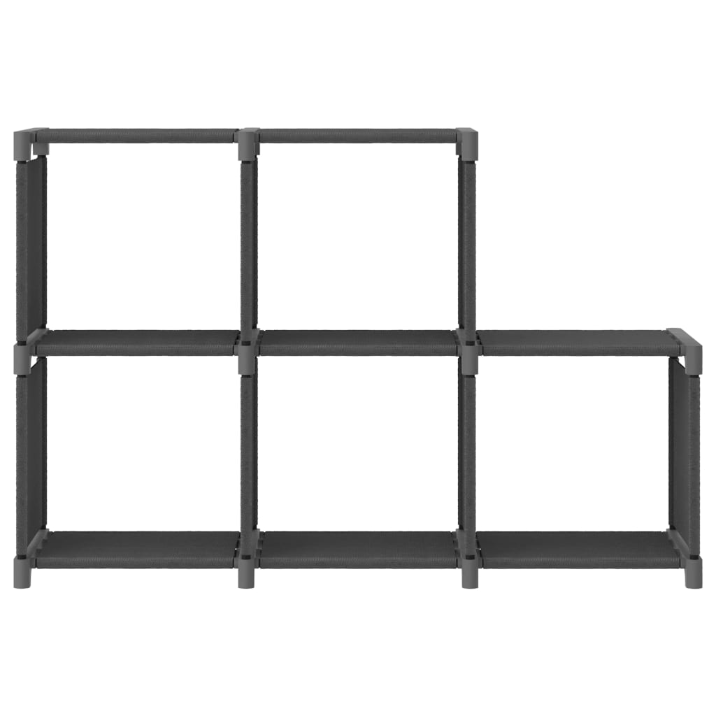 Police za izlaganje s 5 kocki od tkanine 103x30x72,5 cm sive