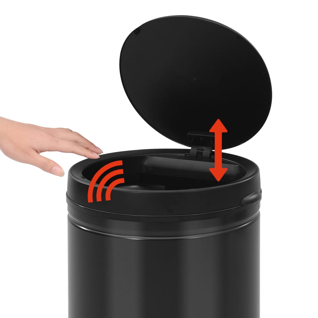 Automatska kanta za otpad sa senzorom 60 L ugljični čelik crna