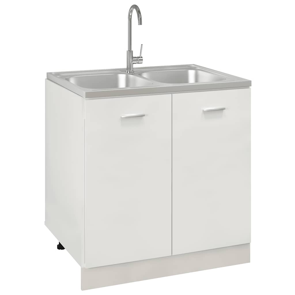 Kuhinjski sudoper s dva korita srebrni 800x600x155 mm čelični