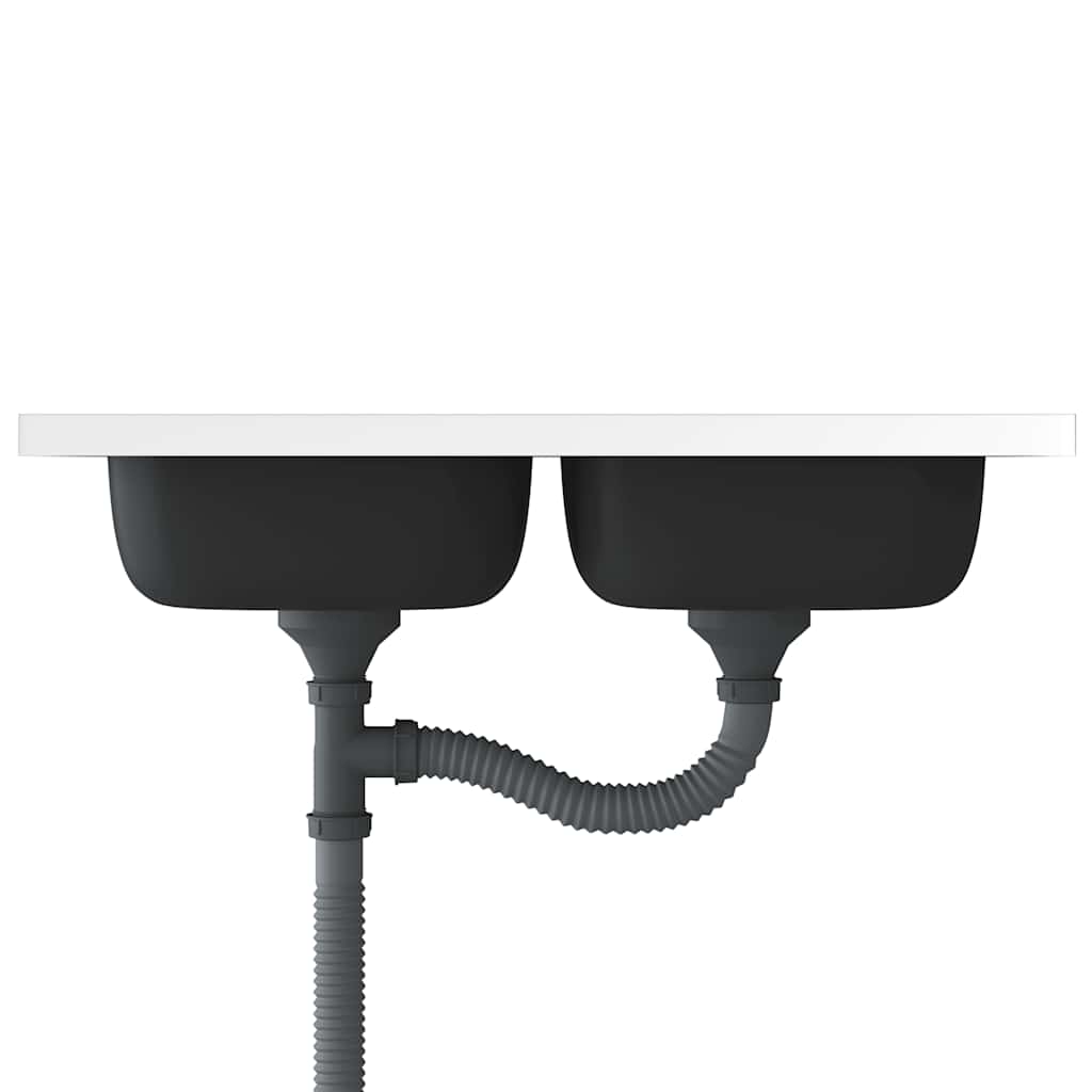 Kuhinjski sudoper s dva korita srebrni 800x600x155 mm čelični