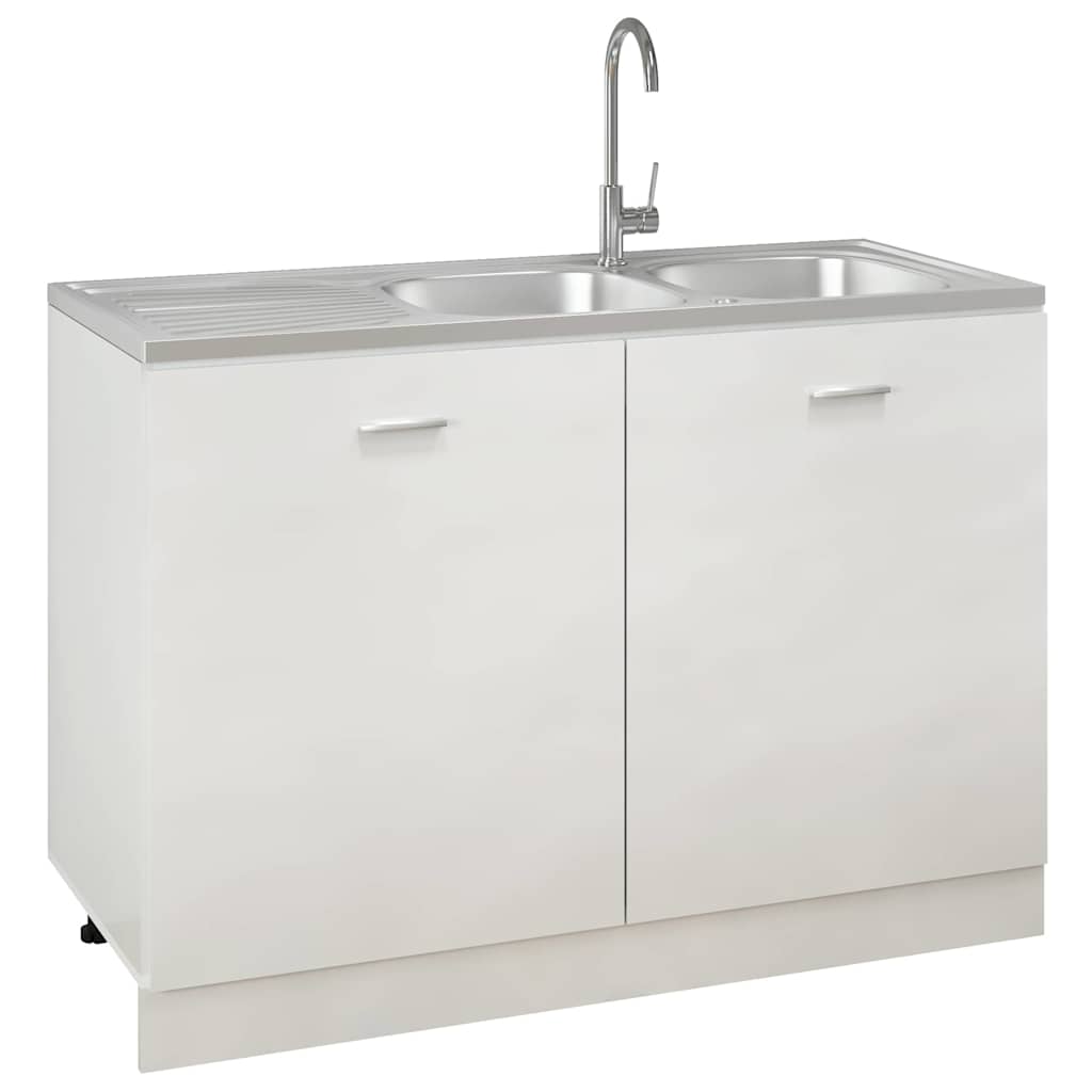 Kuhinjski sudoper s dva korita srebrni 1200x600x155 mm čelični