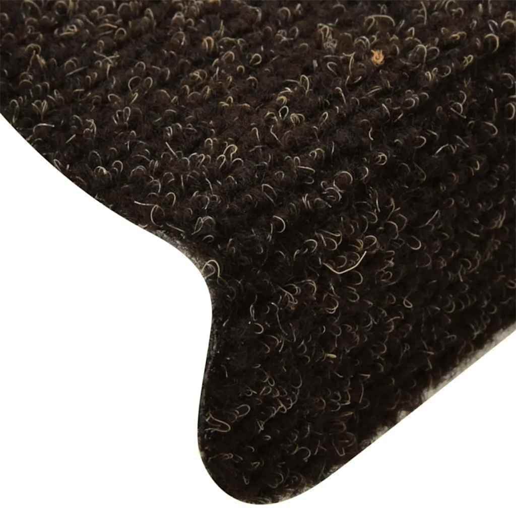 Prostirke za stepenice, samoljepljive, 15 kom, 65x21x4 cm, tamnosmeđe, poluokrugle, velike