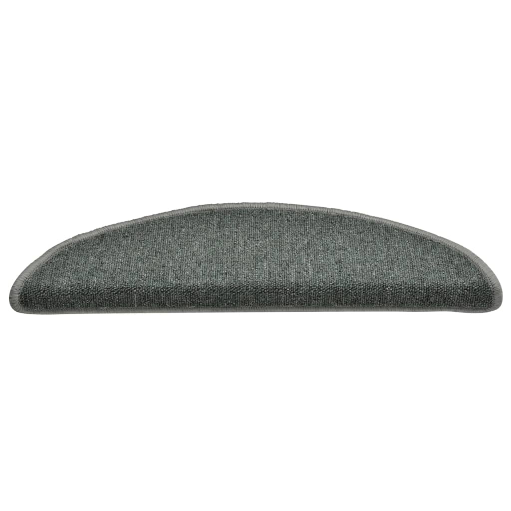 Prostirke za stepenice 15 kom 56x17x3 cm tamnozelene poluokrugle