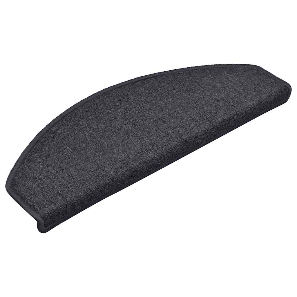 Prostirke za stepenice 15 kom 65x24x4 cm tamno sive i plave poluokrugle velike