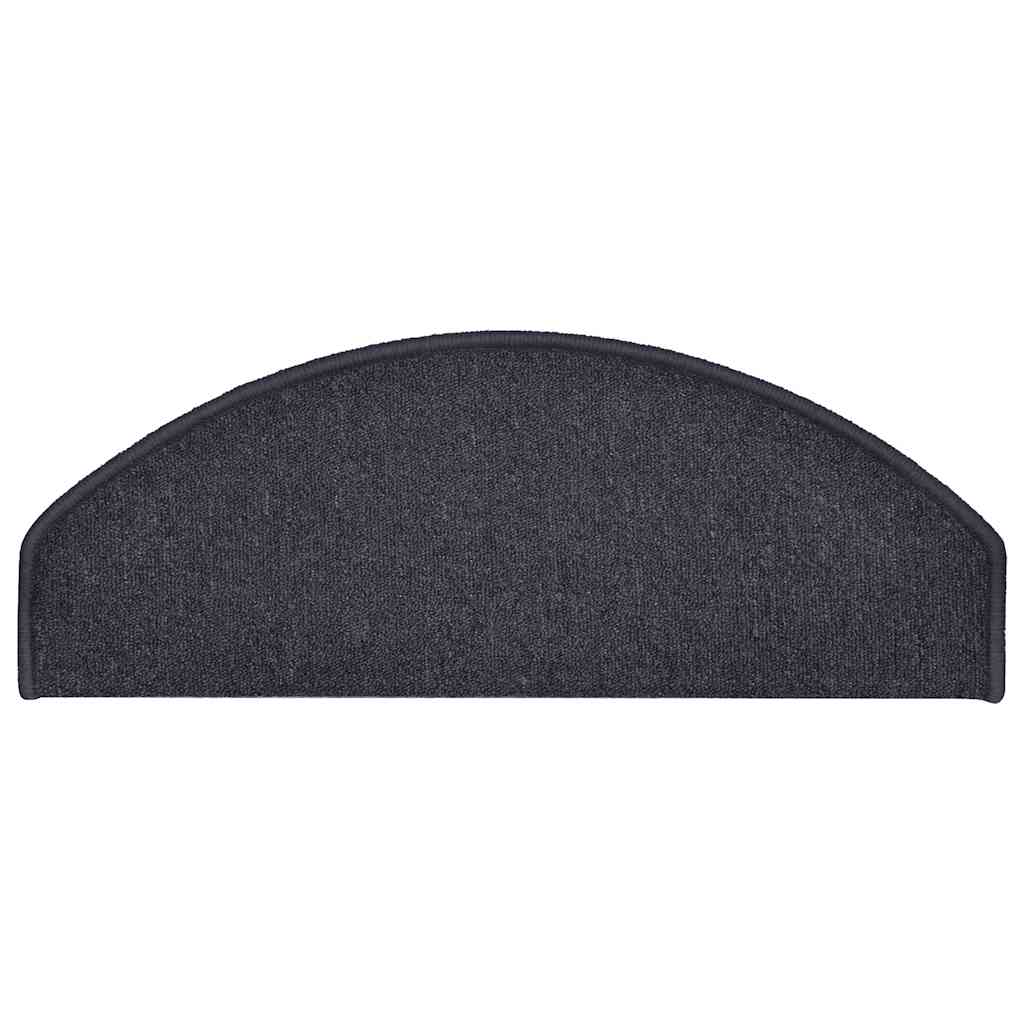 Prostirke za stepenice 15 kom 65x24x4 cm tamno sive i plave poluokrugle velike