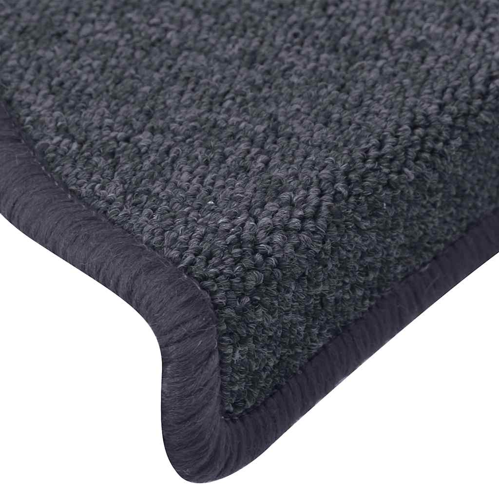 Prostirke za stepenice 15 kom 65x24x4 cm tamno sive i plave poluokrugle velike