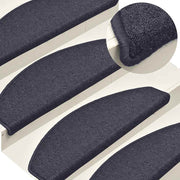 Prostirke za stepenice 15 kom 65x24x4 cm tamno sive i plave poluokrugle velike