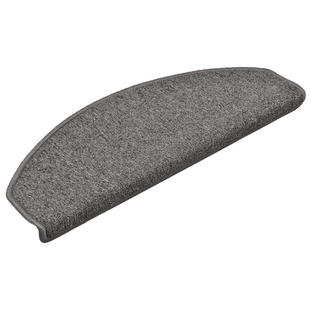 Prostirke za stepenice 15 kom 65x24x4 cm tamno sive poluokrugle velike