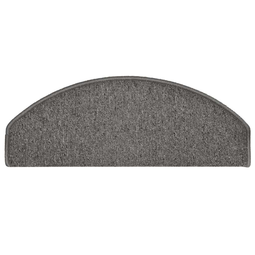 Prostirke za stepenice 15 kom 65x24x4 cm tamno sive poluokrugle velike