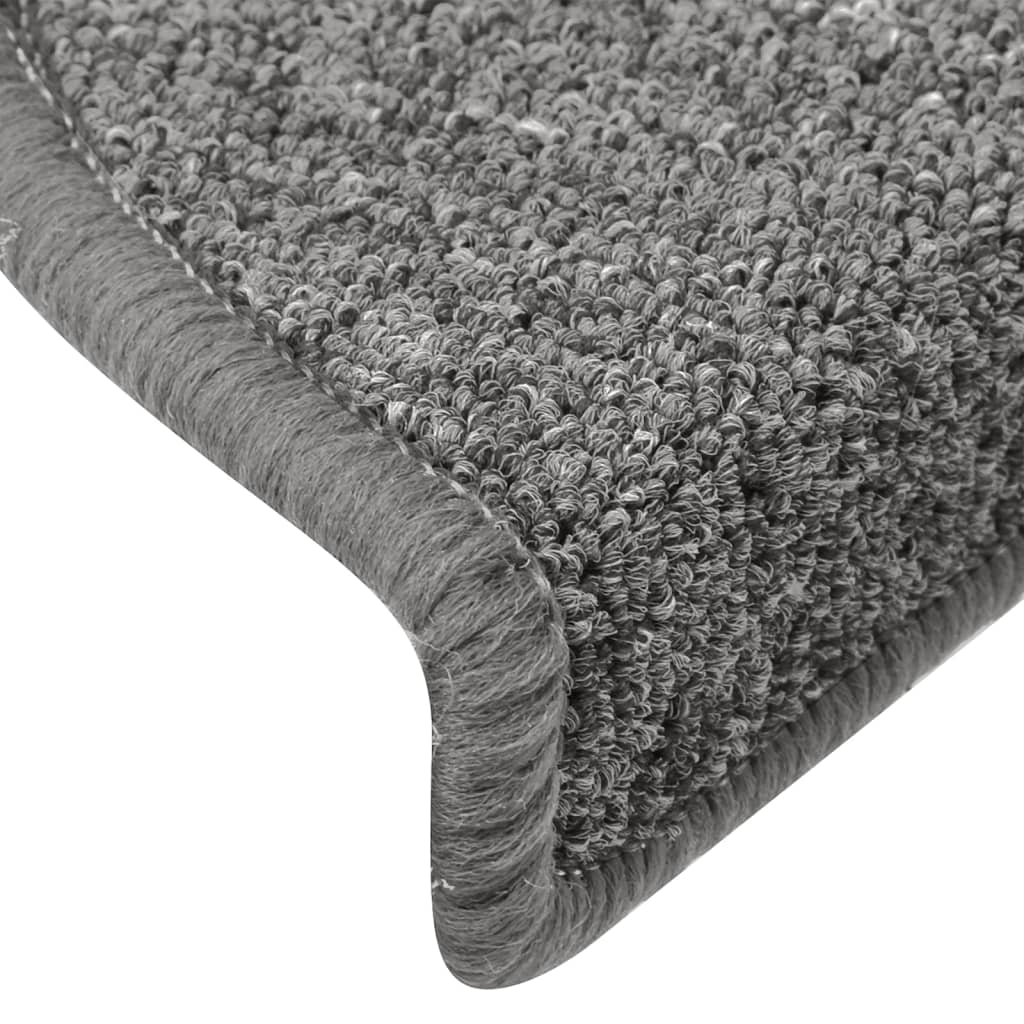 Prostirke za stepenice 15 kom 65x24x4 cm tamno sive poluokrugle velike