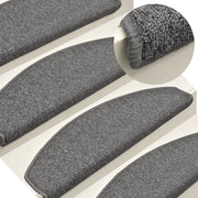 Prostirke za stepenice 15 kom 65x24x4 cm tamno sive poluokrugle velike