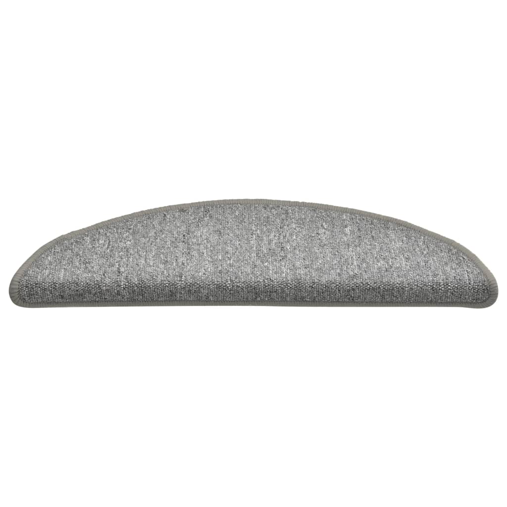 Prostirke za stepenice 15 kom 56x17x3 cm svijetlo sive poluokrugle