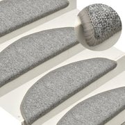 Prostirke za stepenice 15 kom 56x17x3 cm svijetlo sive poluokrugle