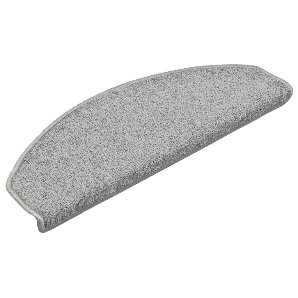 Prostirke za stepenice 15 kom 65x24x4 cm svijetlo sive poluokrugle velike