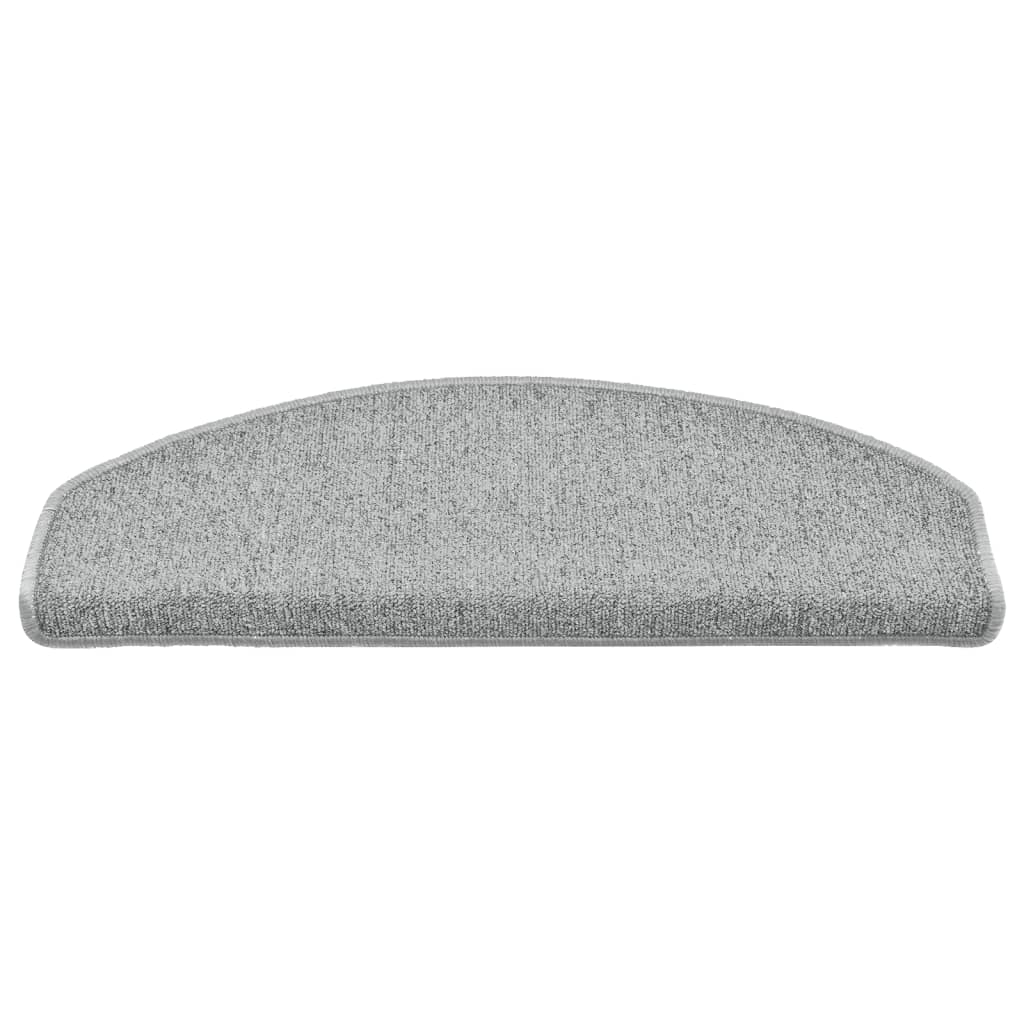 Prostirke za stepenice 15 kom 65x24x4 cm svijetlo sive poluokrugle velike