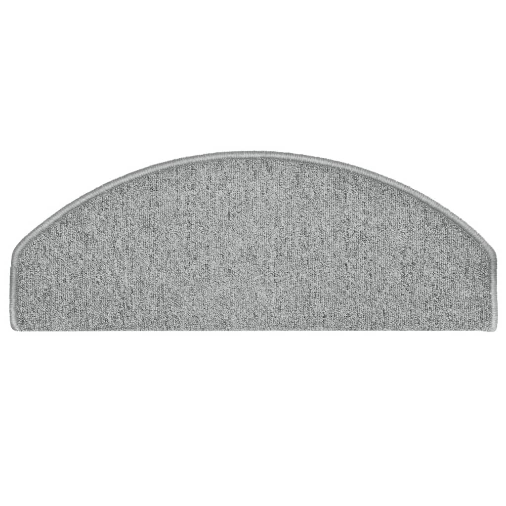 Prostirke za stepenice 15 kom 65x24x4 cm svijetlo sive poluokrugle velike