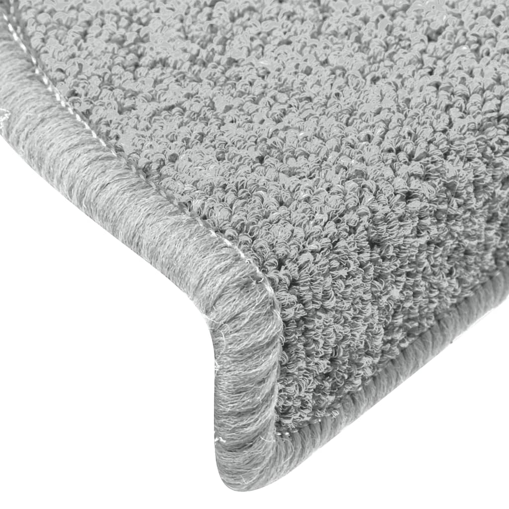 Prostirke za stepenice 15 kom 65x24x4 cm svijetlo sive poluokrugle velike