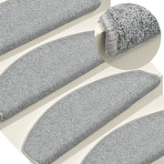 Prostirke za stepenice 15 kom 65x24x4 cm svijetlo sive poluokrugle velike