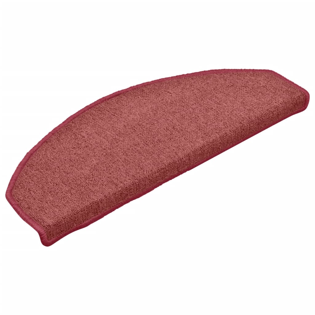 Prostirke za stepenice 15 kom 65x24x4 cm Bordo poluokrugle velike