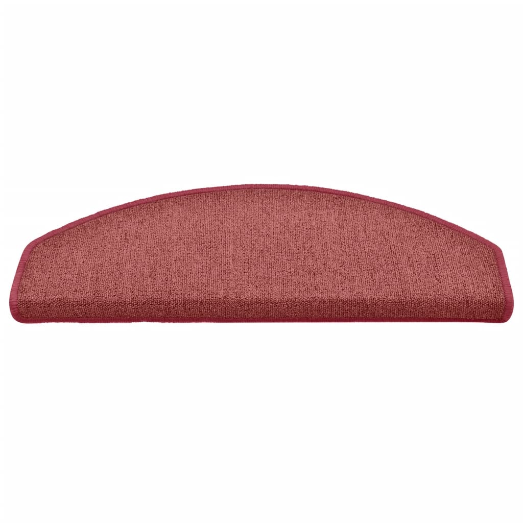 Prostirke za stepenice 15 kom 65x24x4 cm Bordo poluokrugle velike