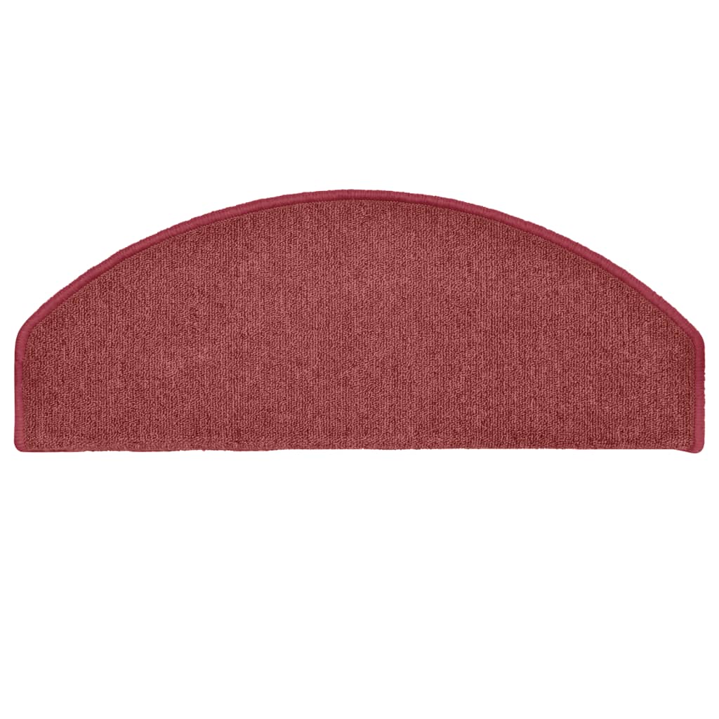 Prostirke za stepenice 15 kom 65x24x4 cm Bordo poluokrugle velike