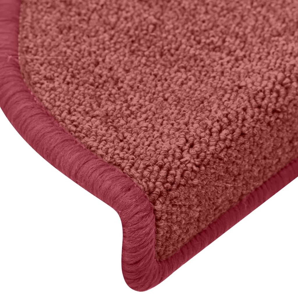 Prostirke za stepenice 15 kom 65x24x4 cm Bordo poluokrugle velike