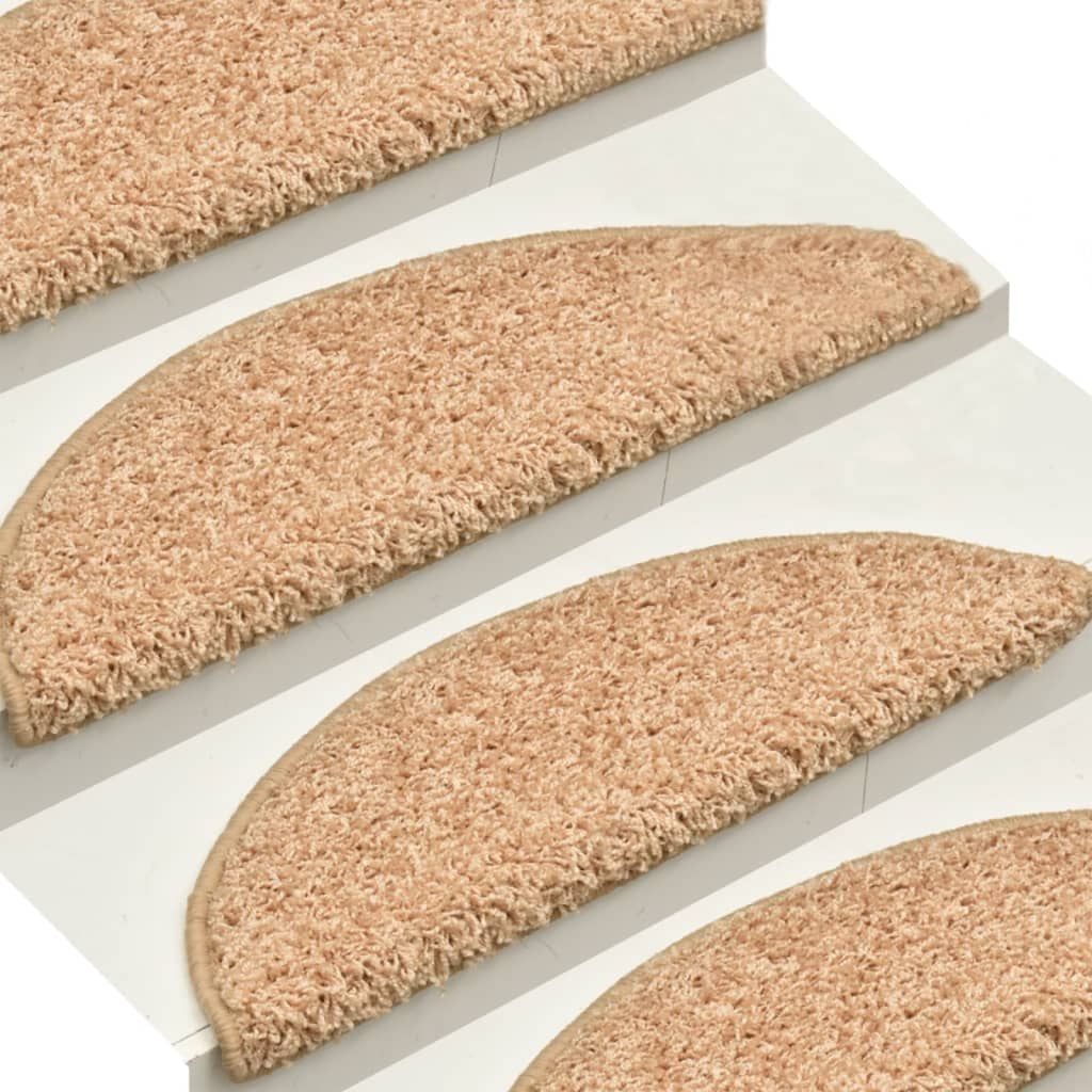 Prostirke za stepenice 15 kom 56x17x3 cm zlatne poluokrugle
