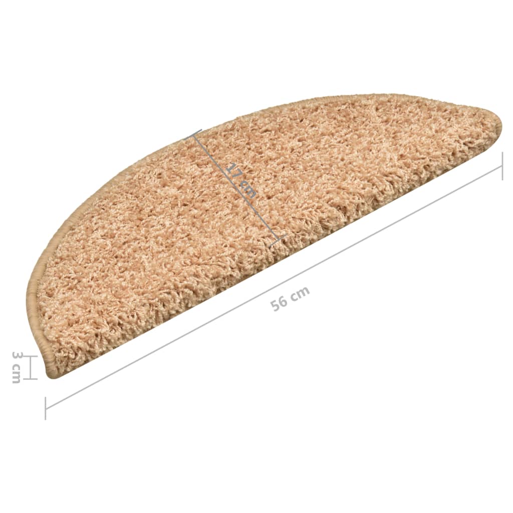 Prostirke za stepenice 15 kom 56x17x3 cm zlatne poluokrugle