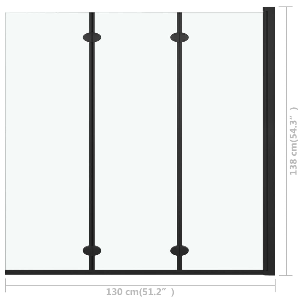 Sklopiva vrata za tuš-kabinu s 3 ploče ESG 130 x 138 cm crna
