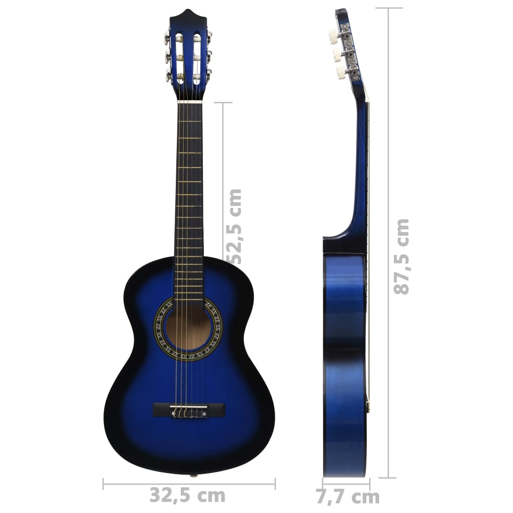 Klasična gitara za početnike i djecu s torbom plava 1/2 34 "