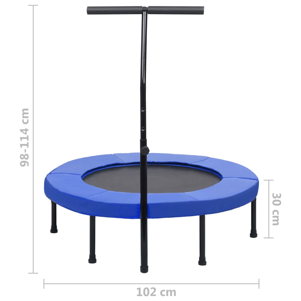 Trampolin za vježbanje s ručkom i sigurnosnim jastučićem 102 cm