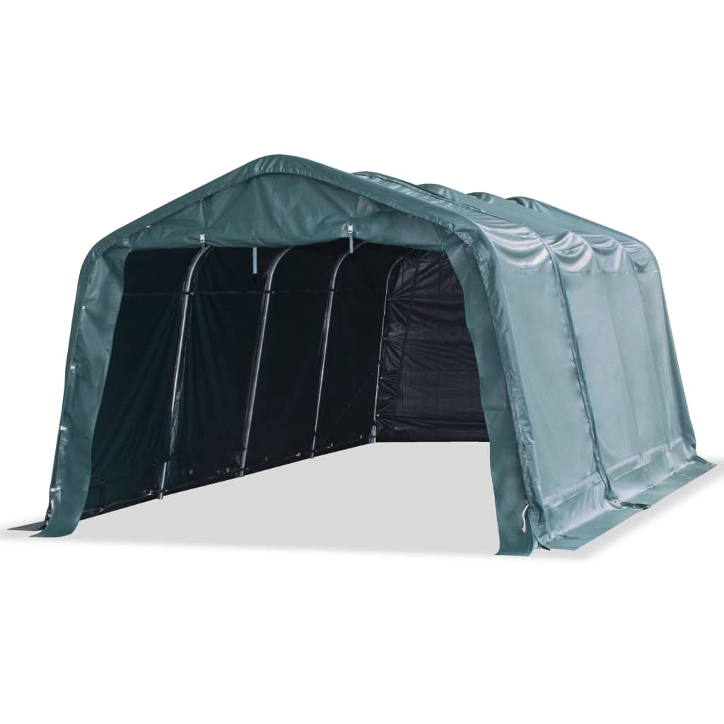Uklonjivi šator za stoku PVC 550 g/m² 3,3 x 6,4 m tamnozeleni