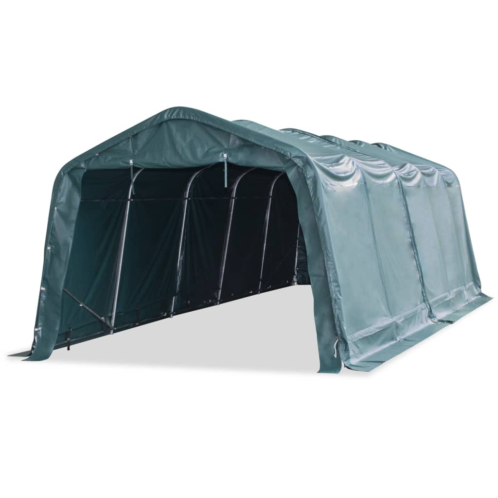 Uklonjivi šator za stoku PVC 550 g/m² 3,3 x 8 m tamnozeleni