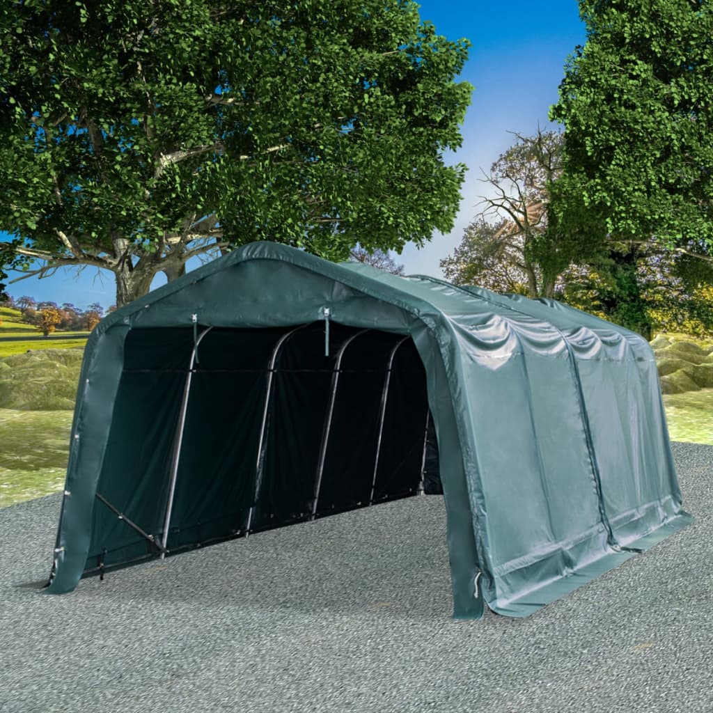 Uklonjivi šator za stoku PVC 550 g/m² 3,3 x 8 m tamnozeleni